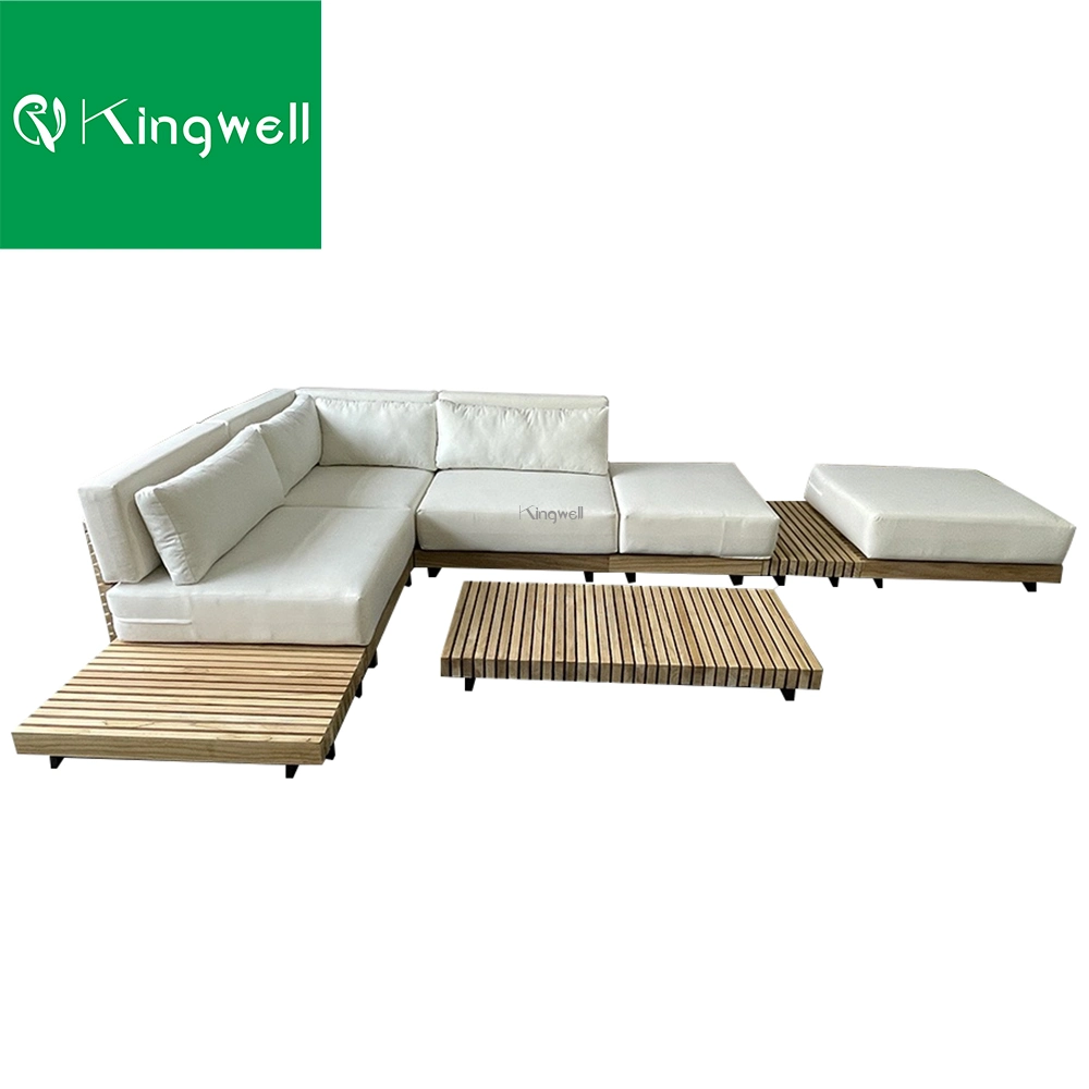 Outdoor Furniture All Weather Teak Sofa Set Wooden Garden Sets for Hotel Used