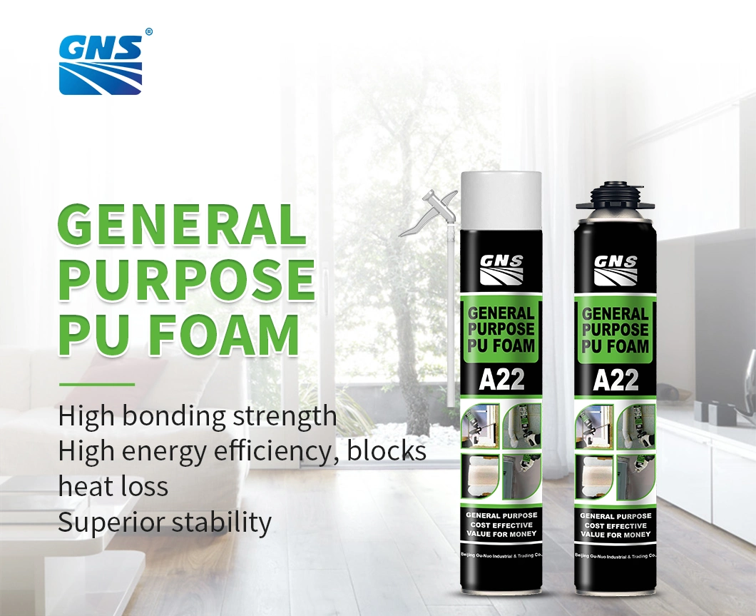 Hot Sell High quality/High cost performance Gun or Tube Type Construction Insulation Gns A22 Polyurethane PU Foam for Door and Window