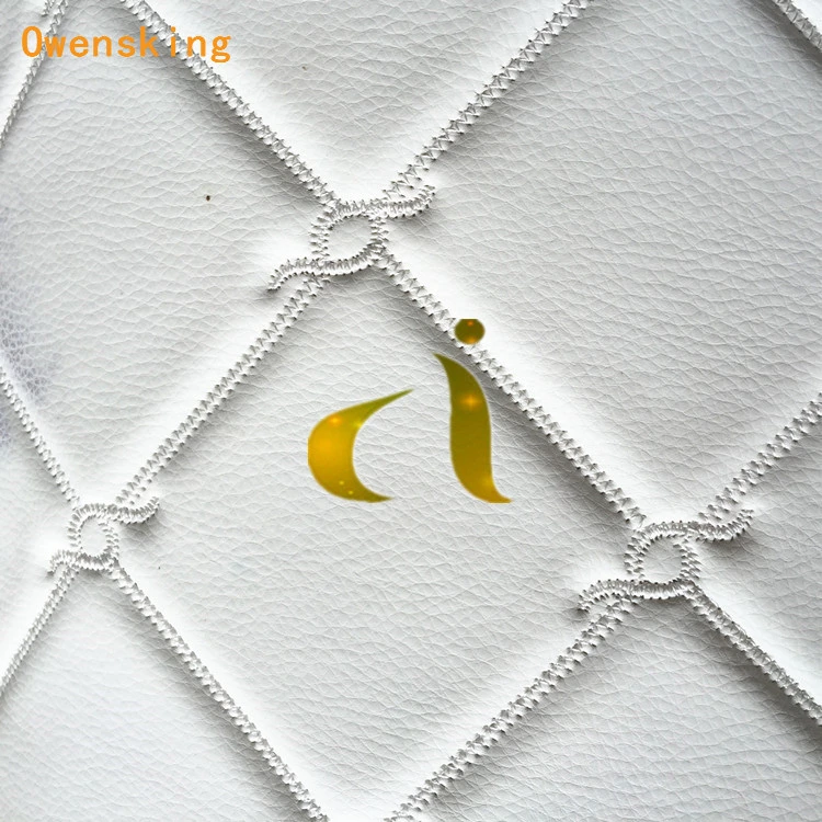 Diamond Stitching PU PVC Synthetic Embroidery Leather for Car Seat for Furniture