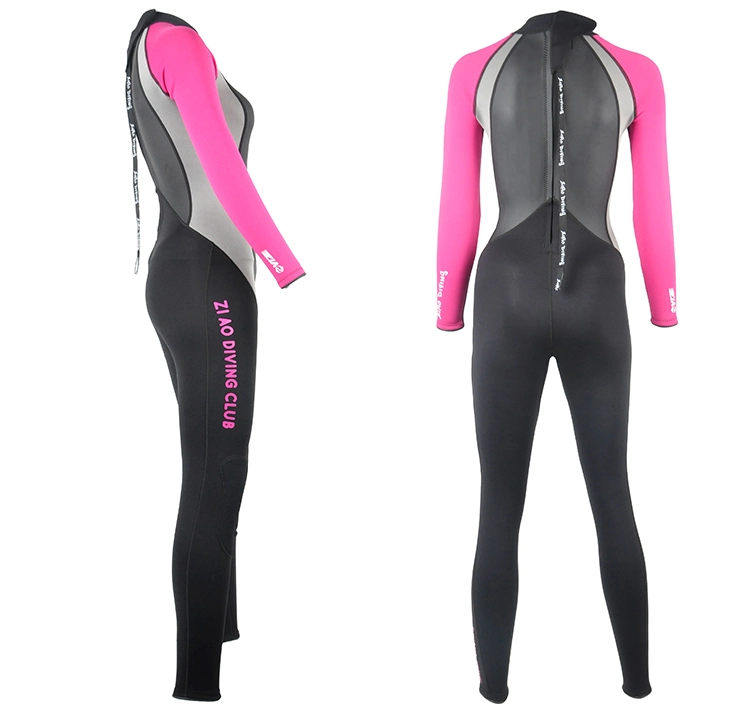 La mujer traje de neopreno 3mm tutor plena trajes de buceo Surf nadar Long Sleeve mantenga caliente Back Zip para deportes de agua