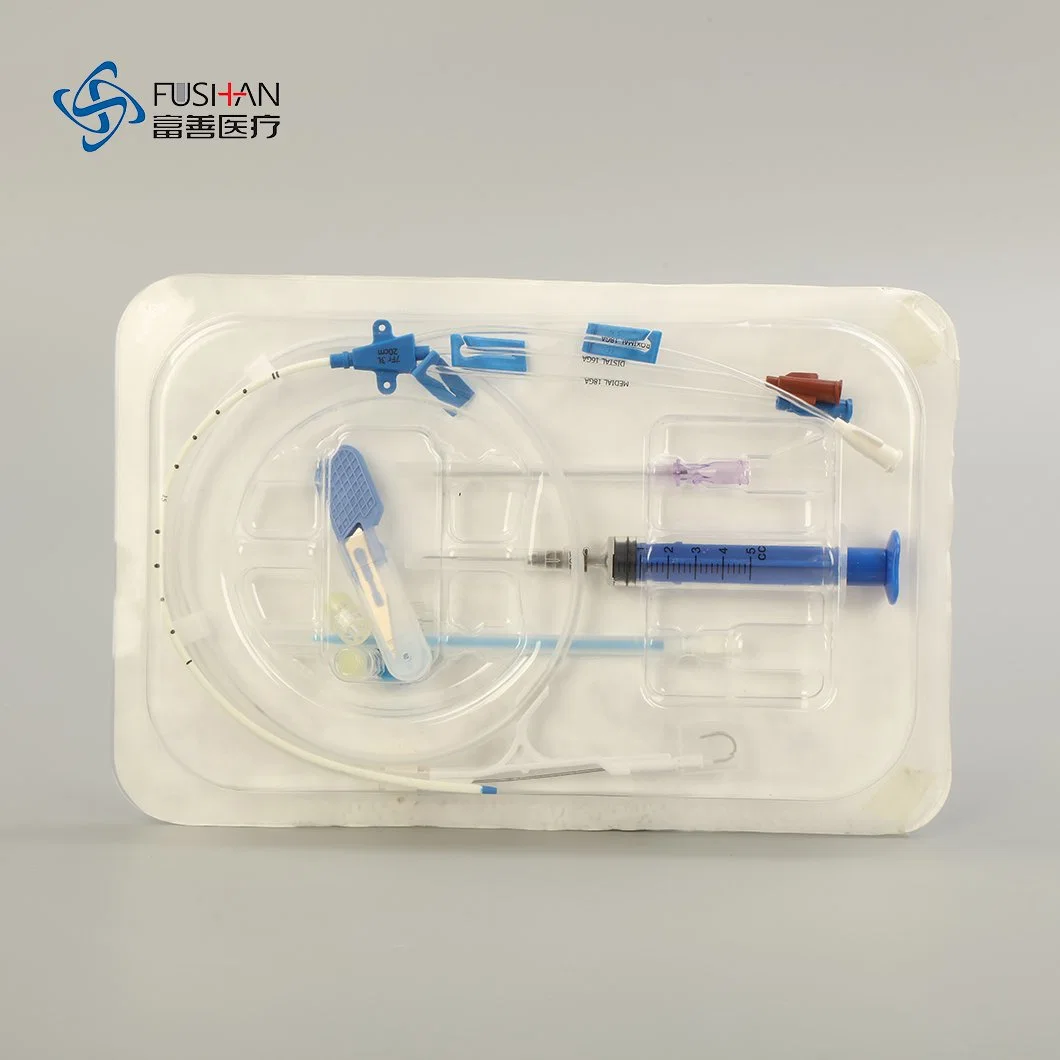 Medical Central Venous Catheter Single Double Triple Lumen CVC Kit ISO Made in China Fushan Factory CVC