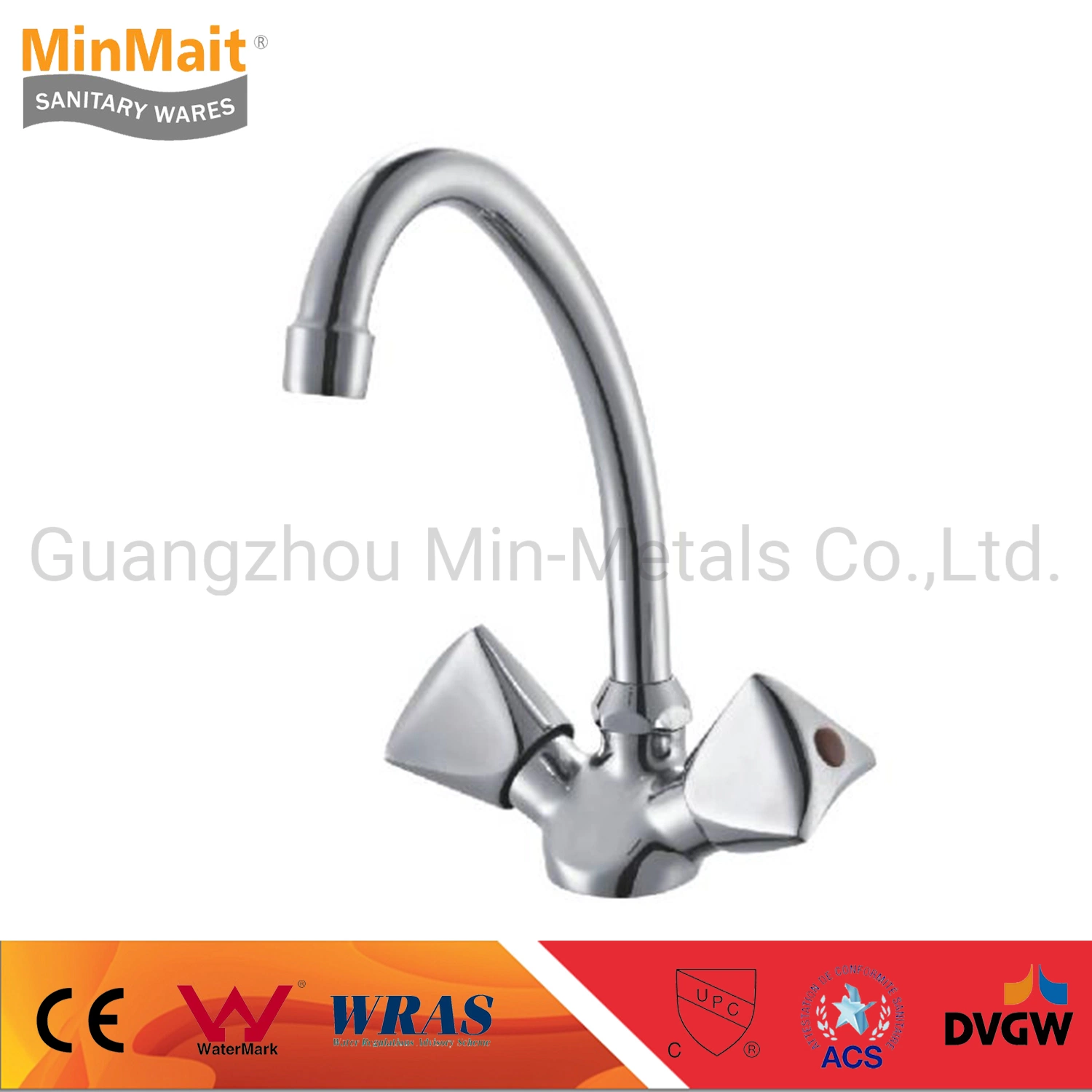 Brass Kitchen Faucet Sink Mixer Double Handle Ty-Z007