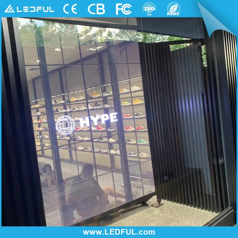 Clear Transparent LED Video TV Wall P3.91mm Indoor LED Mesh Curtain Digital Signage Displays 3D LED Screen P3.91