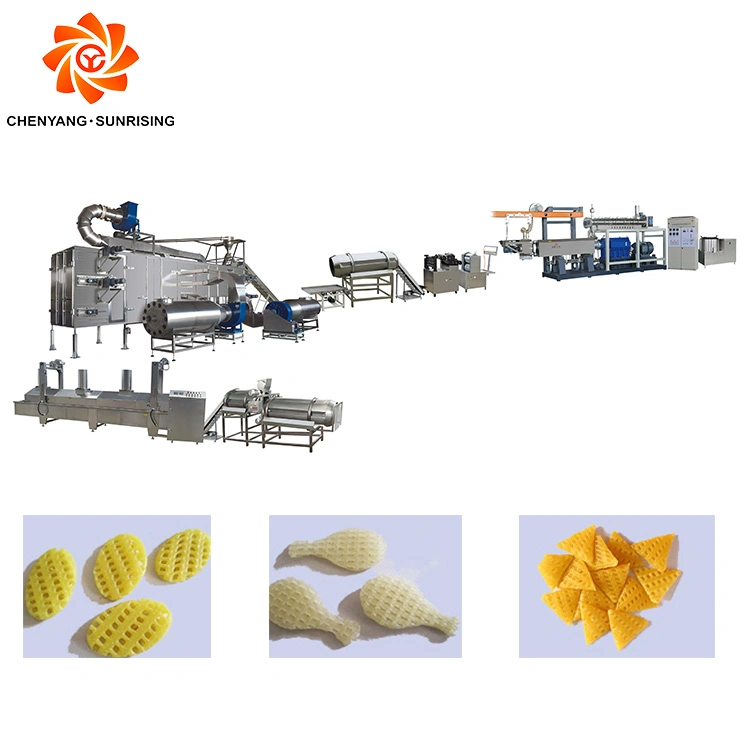 Processamento automático de snacks de comida 3D Pellet Chips 2D Extruder Linha de produção da máquina