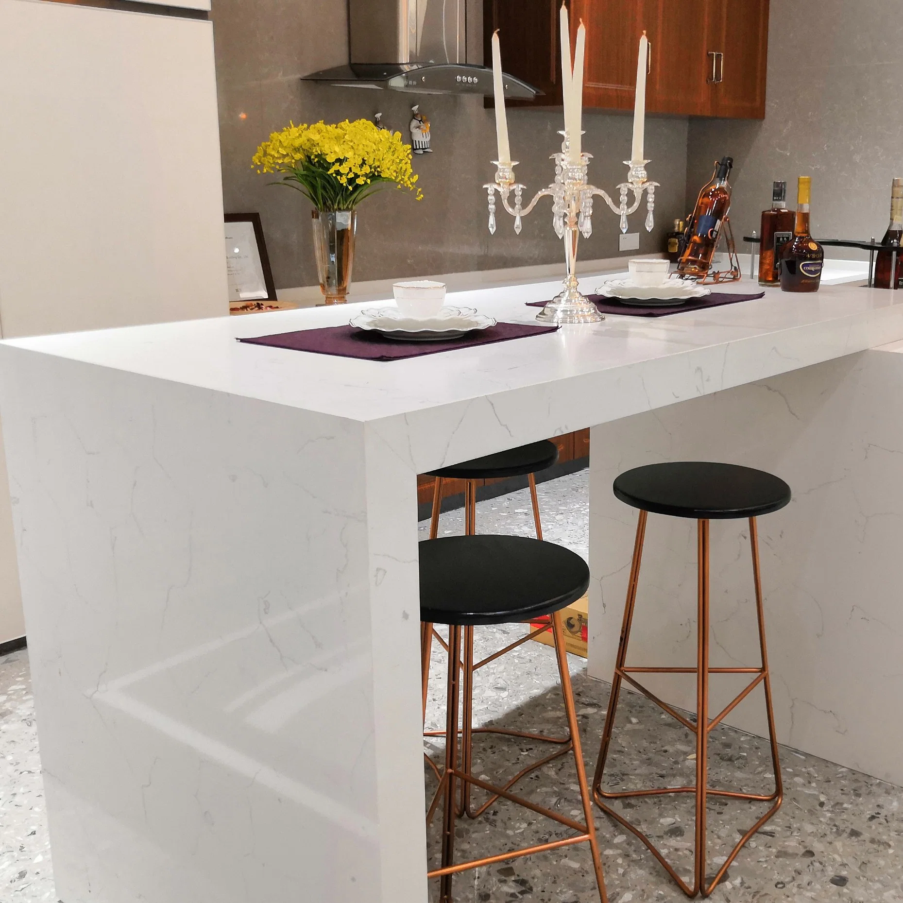 15mm 18mm 20mm 30mm Kitchen Artificial Marble Quartz Stone Slab Work Table Countertop