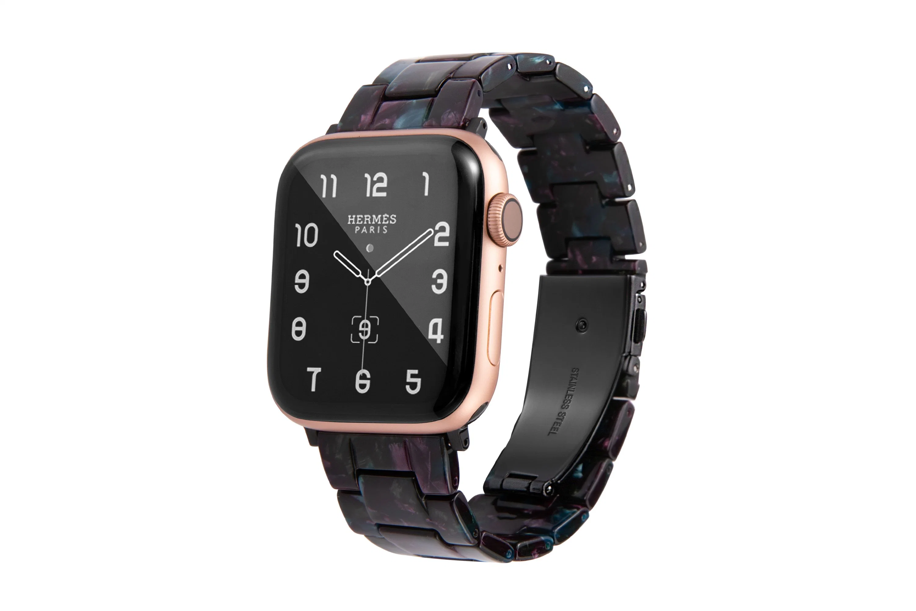 Light Watch Band Fashion Resin iWatch Band Bracelet Compatible with Copper Stainless Steel Buckle for Apple Watch 38 mm/40 mm/41 mm
