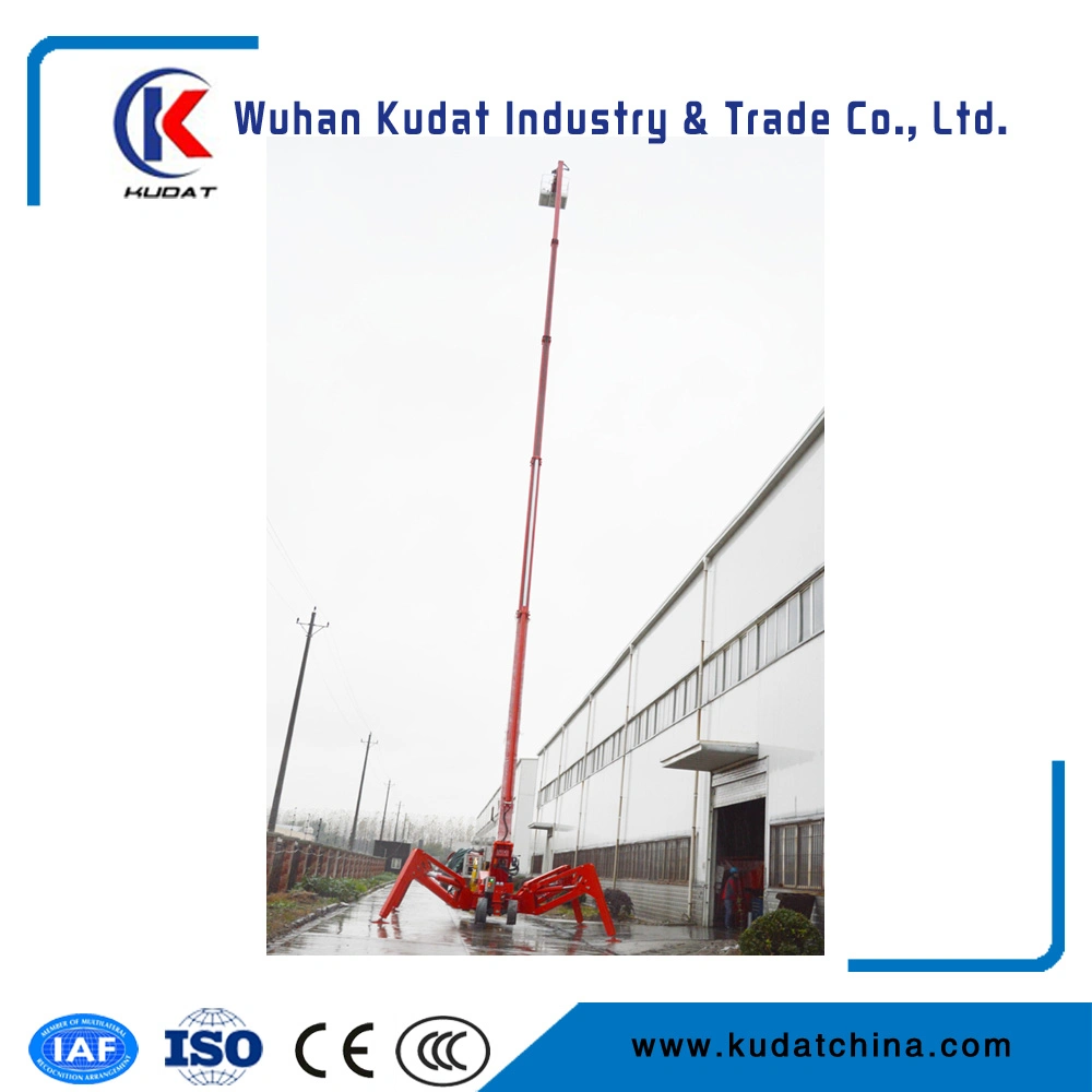 Telescopic Spider Lift with Gas and Electric Two Motor Power