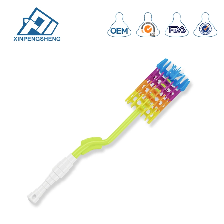 Plein de silicone Brosse de nettoyage de biberon de rotation de l'outil de cuisine