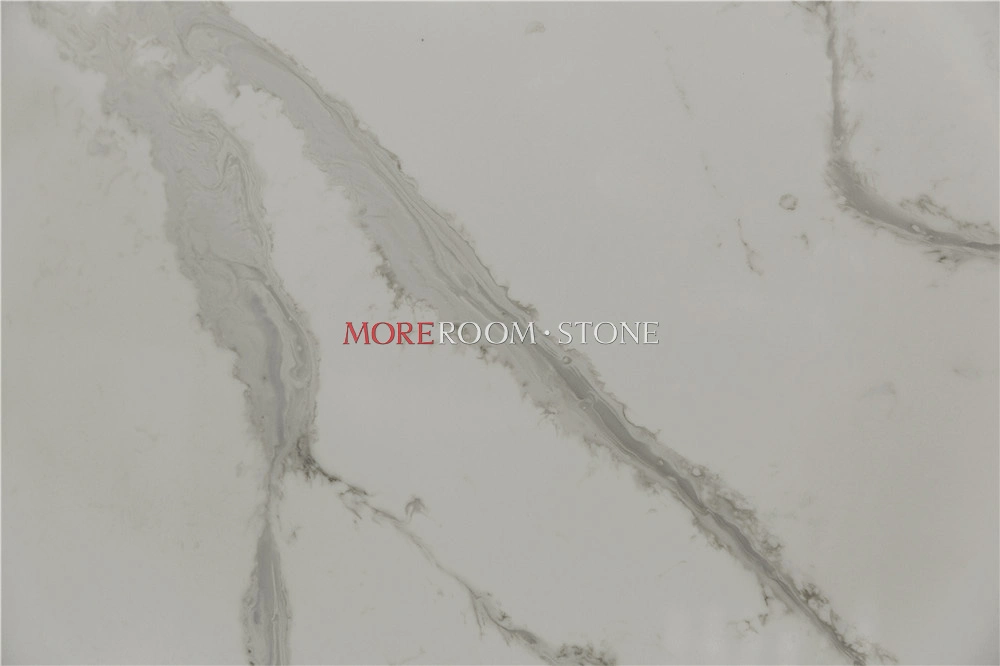 Calacatta Marble Texture Quartz Vanity Tops Slabs