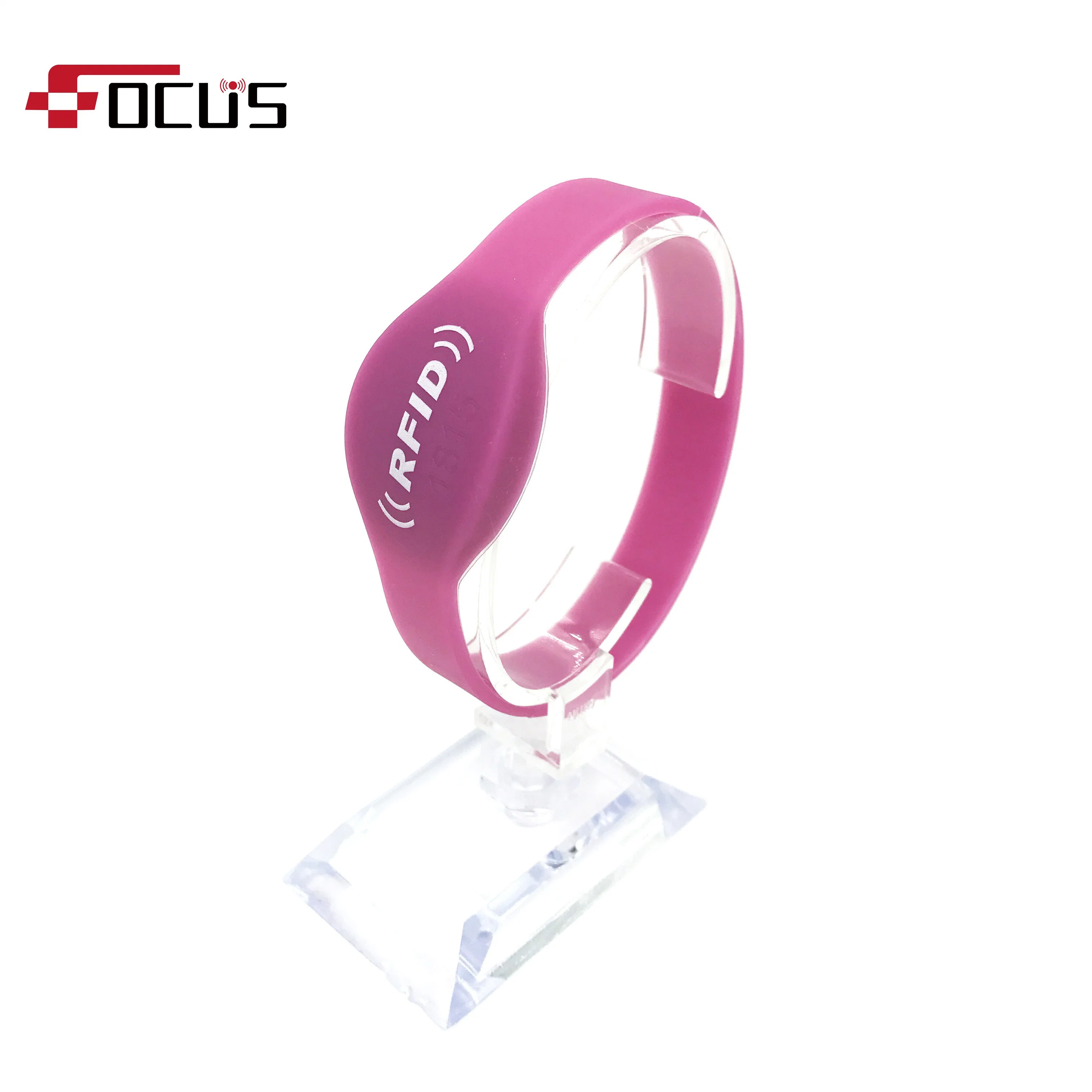 Customized NFC RFID 13.56MHz Classic 1K Chip Silicone Wristband for Payment