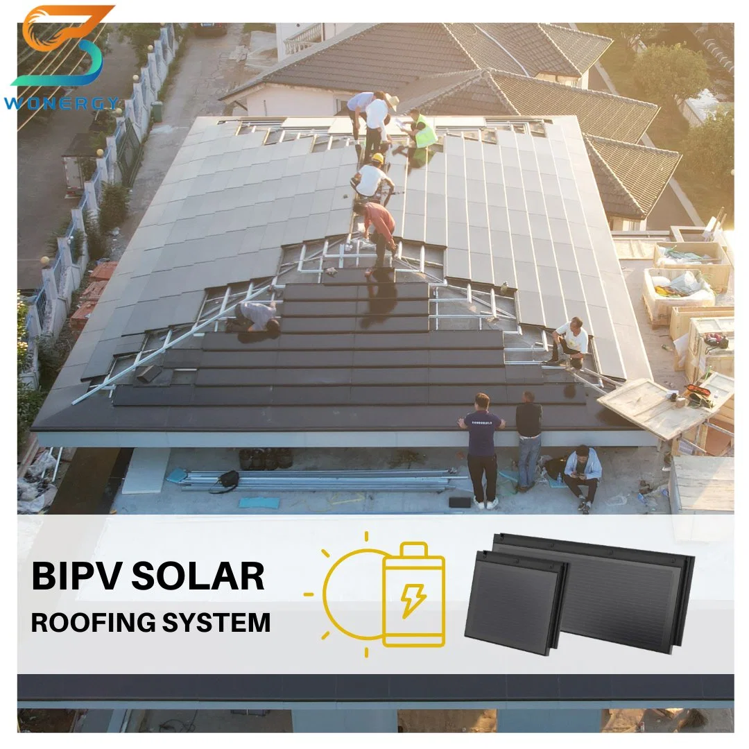 2023 Nuevo estilo 87W Solar Shingle techo baldosas flexible Fotovoltaica Baldosas de techo solar