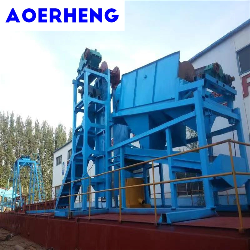 Bucket Chain River Gold Mining Dredger with Injection Water Pump