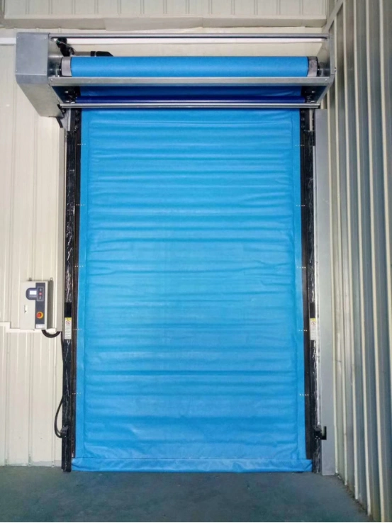 Industrial Automatic Insulated Fabric Rapid Roller Shutter Doors for Warehouse Cooler Room