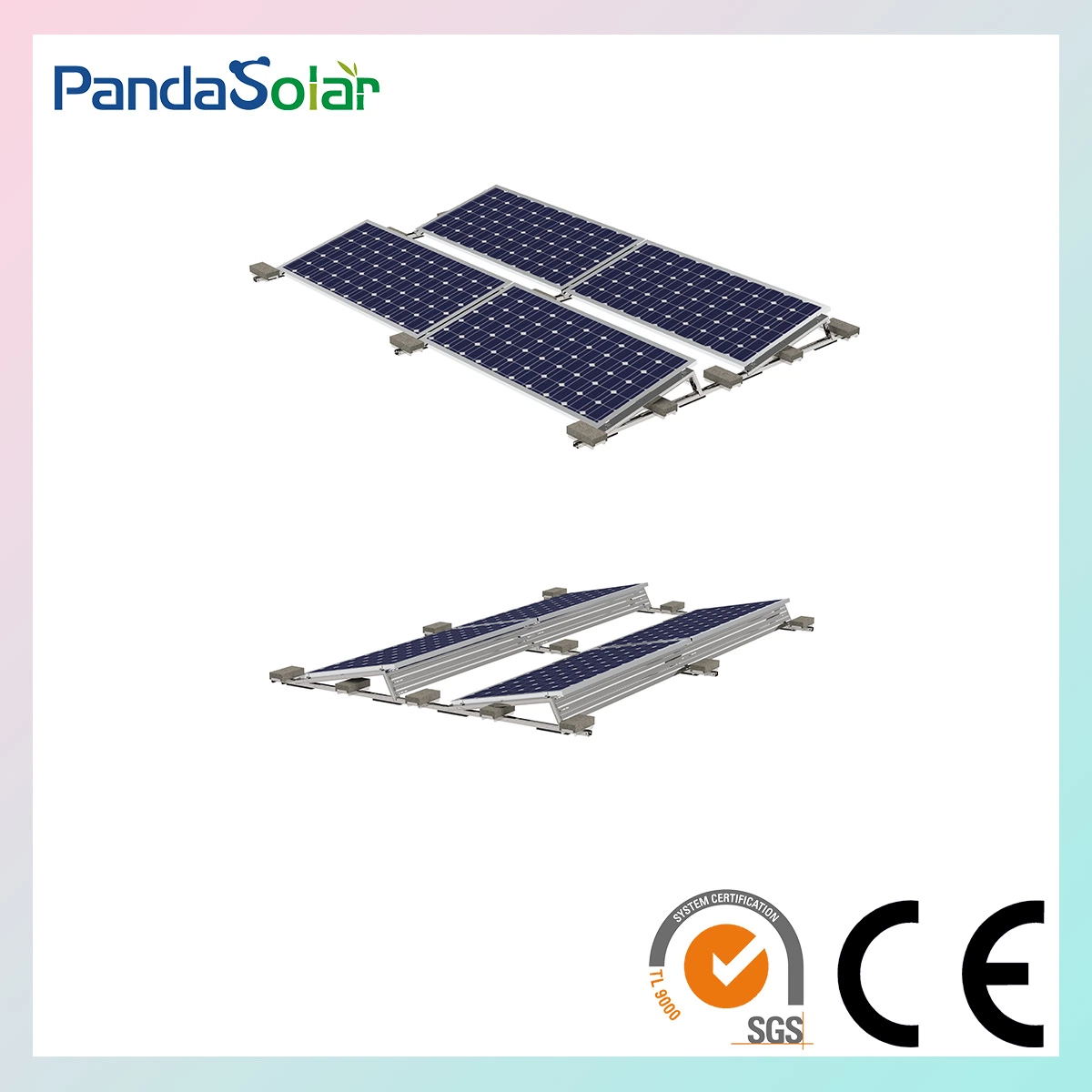 Novo Design PV fornecedores fixo Solar Flat Solar Steek lastro Suportes triangulares