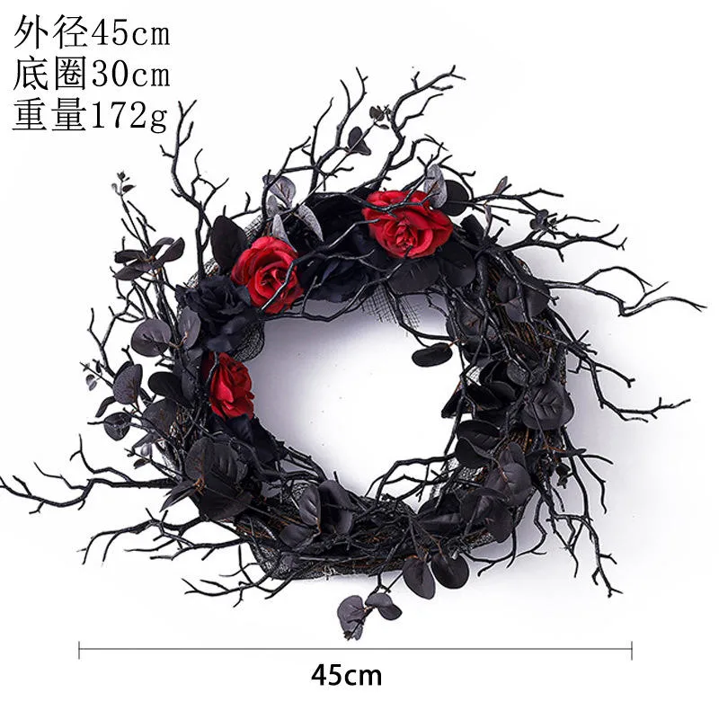 Halloween Props Scary Atmosphere Party Decoration Wreath Door Hanging Wreath