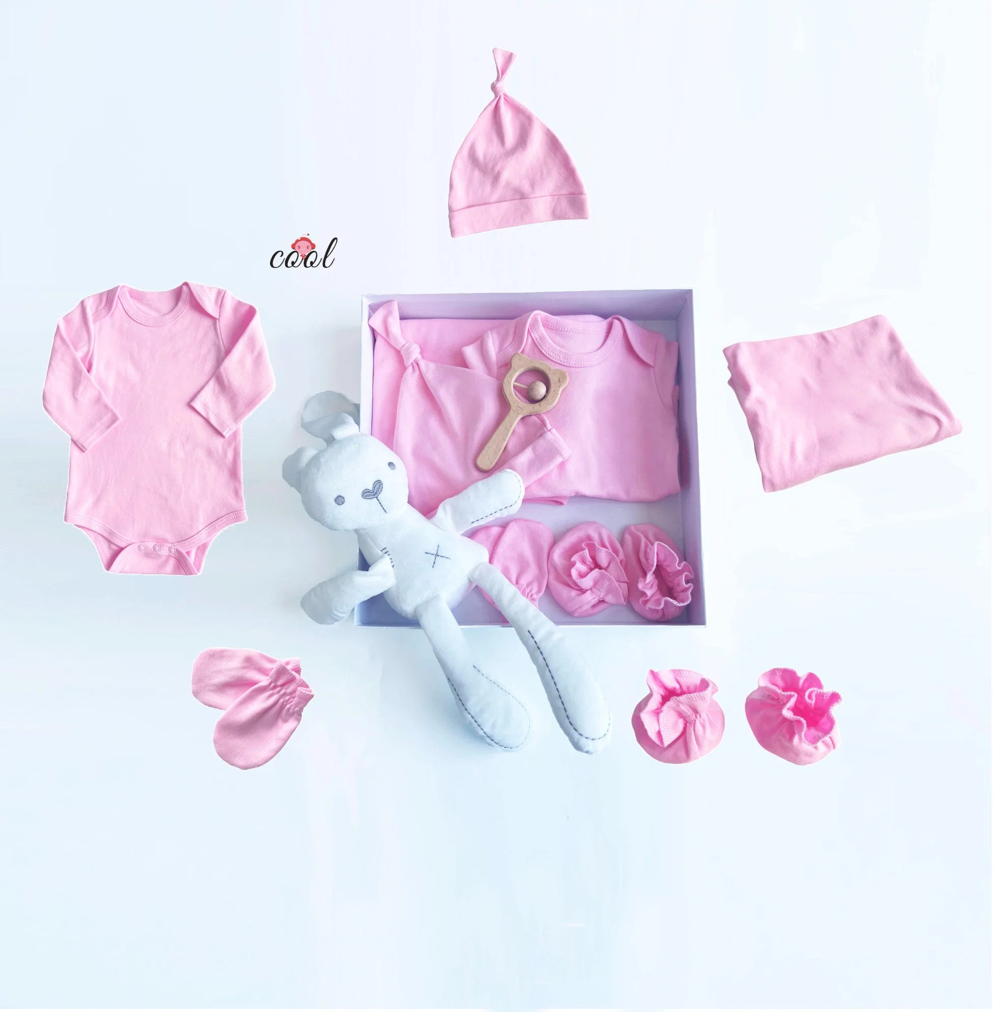 New Born Baby vêtements en coton peigné 7PCS/Set Pyjama sous-vêtements longs manchon costume Ensemble Cadeau de Naissance