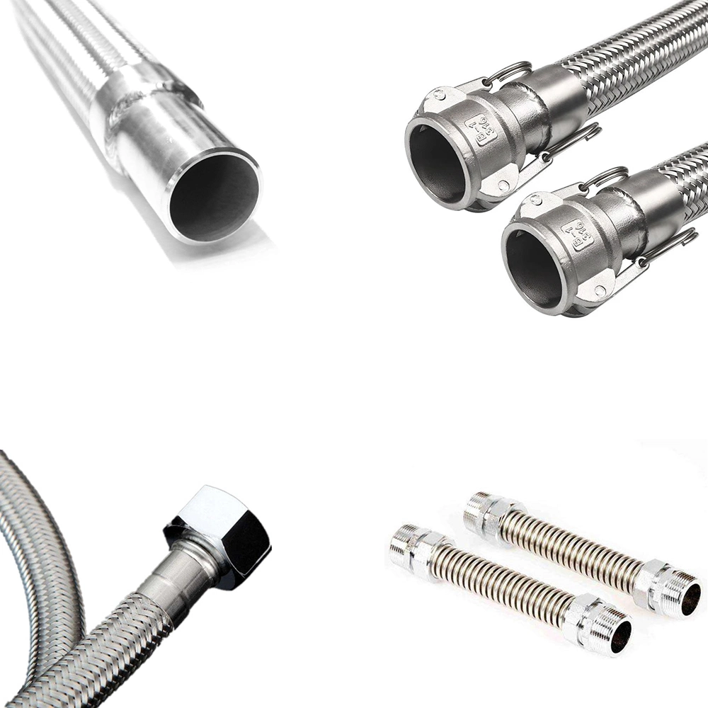 Stainless Steel Single Wire Braided Corrugated Flexible Metal Hose/Pipe with Fitting for Construction