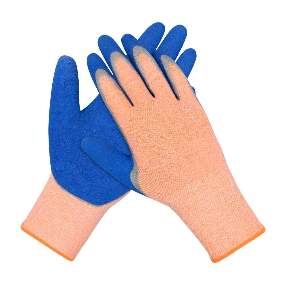 Customized High quality/High cost performance  Polyester Cut Resistant Latex Coated Gloves