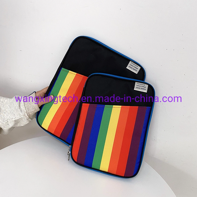 Wholesale/Supplier Rainbow Strip iPad Liner Protective Case Fashion Laptop Bag Notebook 13.3 14 Inch Computer Bag