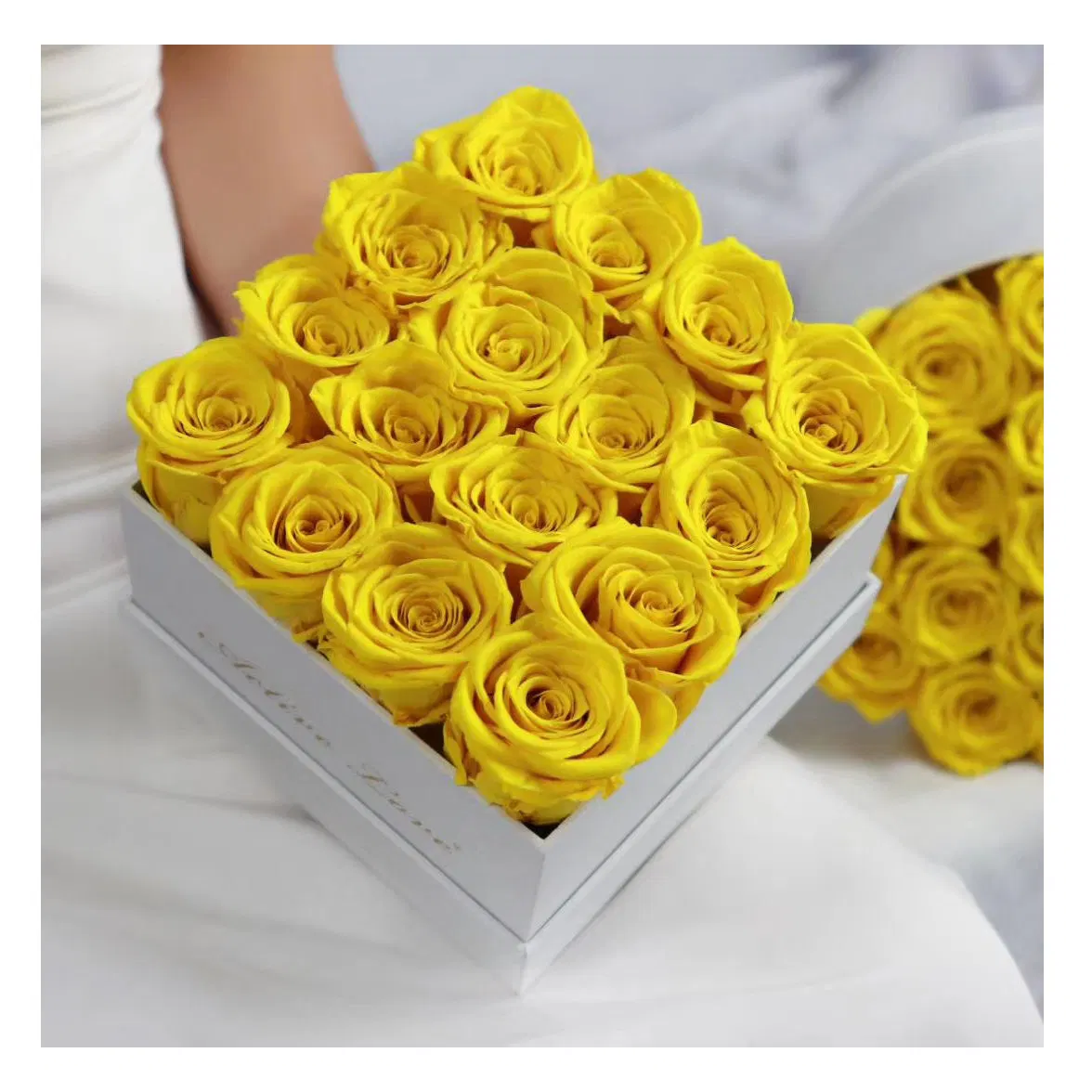 هدية عيد الحب الورود المحفوظة زهرة وردة زهرة اليفر الصناعية أزهار في صندوق لزينة عيد الحب