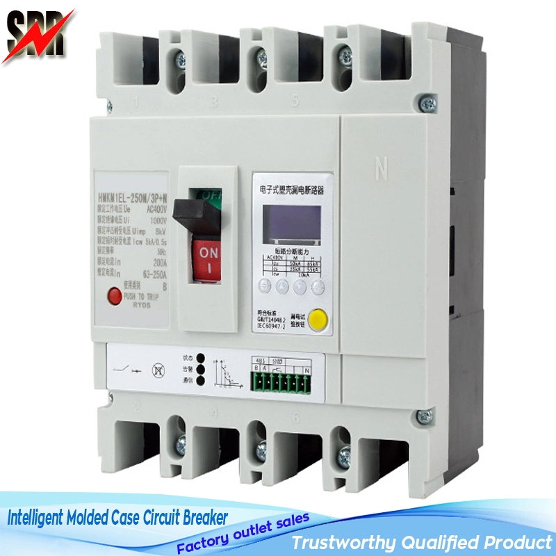 Cm1l Intelligent Moulded Case Circuit Breaker, ELCB 3p 4p 200A 300A 400A 500A 630A MCCB 30mA 100mA 300mA Cm1 Electronic Leakage Protection Circuit Breaker