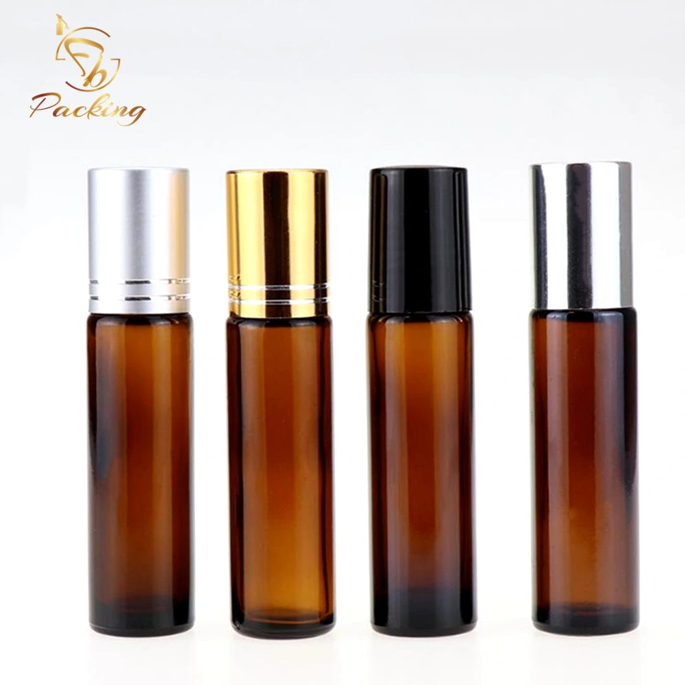 10% off 10 Ml Amber Essential Oil Glass Roll on Bottle with Glass Roller Ball and Screw Cap