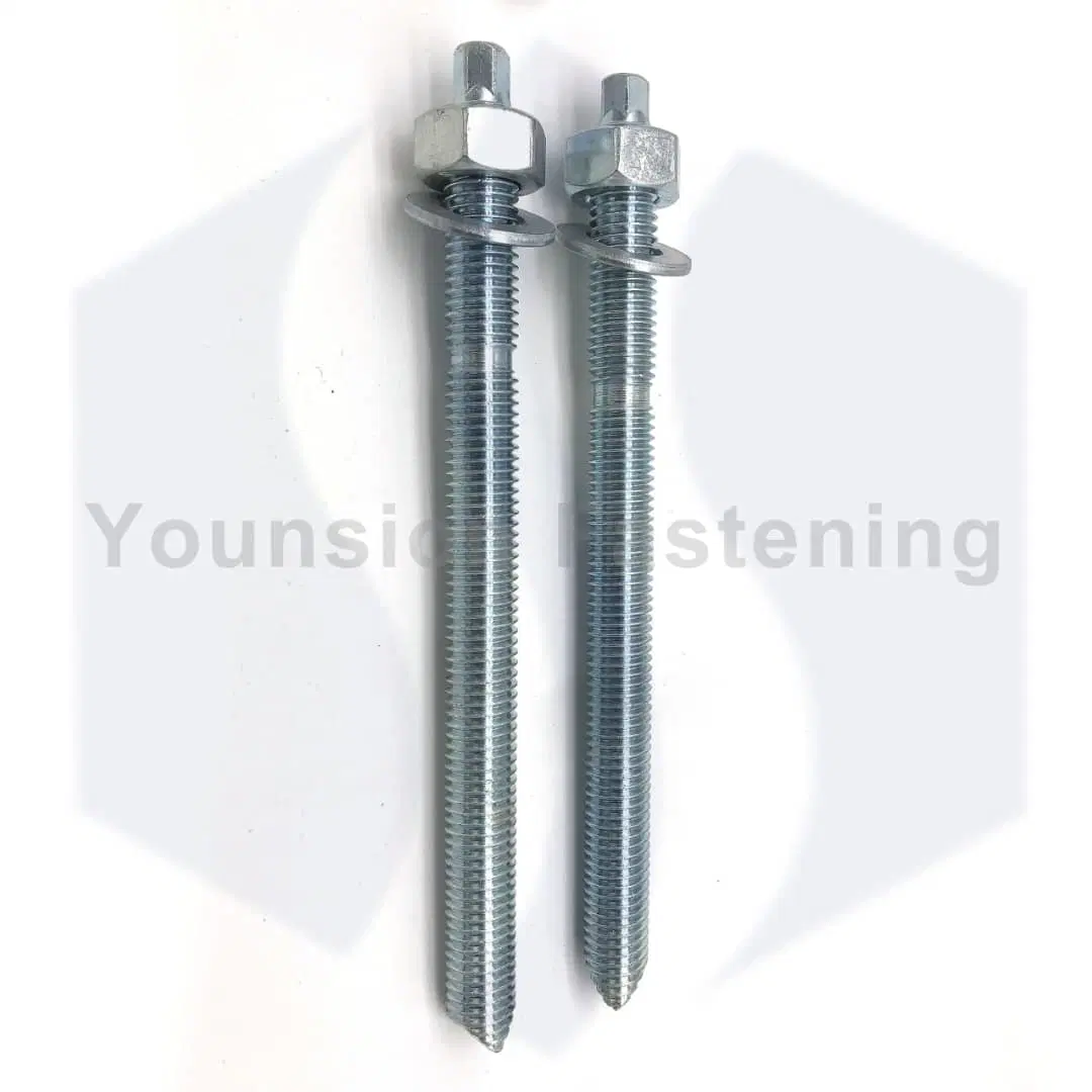 Galvanized Zinc Plated Chemical Anchor Bolt Stud Bolt Through Boltm8-M30, 3/8'---1-1/4'