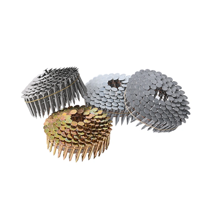 Galvanized Collated Screw Ring Helical Shank Concrete Roof Coil Roofing Wire Nails for Construction Factory Price