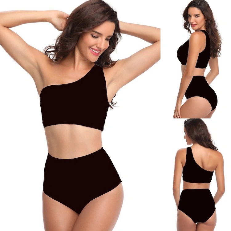 Factory New Asymmetric Design Damen One Shoulder Slimming Badeanzug Bauchkontrolle Einteilige Badeanzüge Mit Hoher Taille Und Palmenstruktur Bedruckt Geteilte Schwimmbekleidung