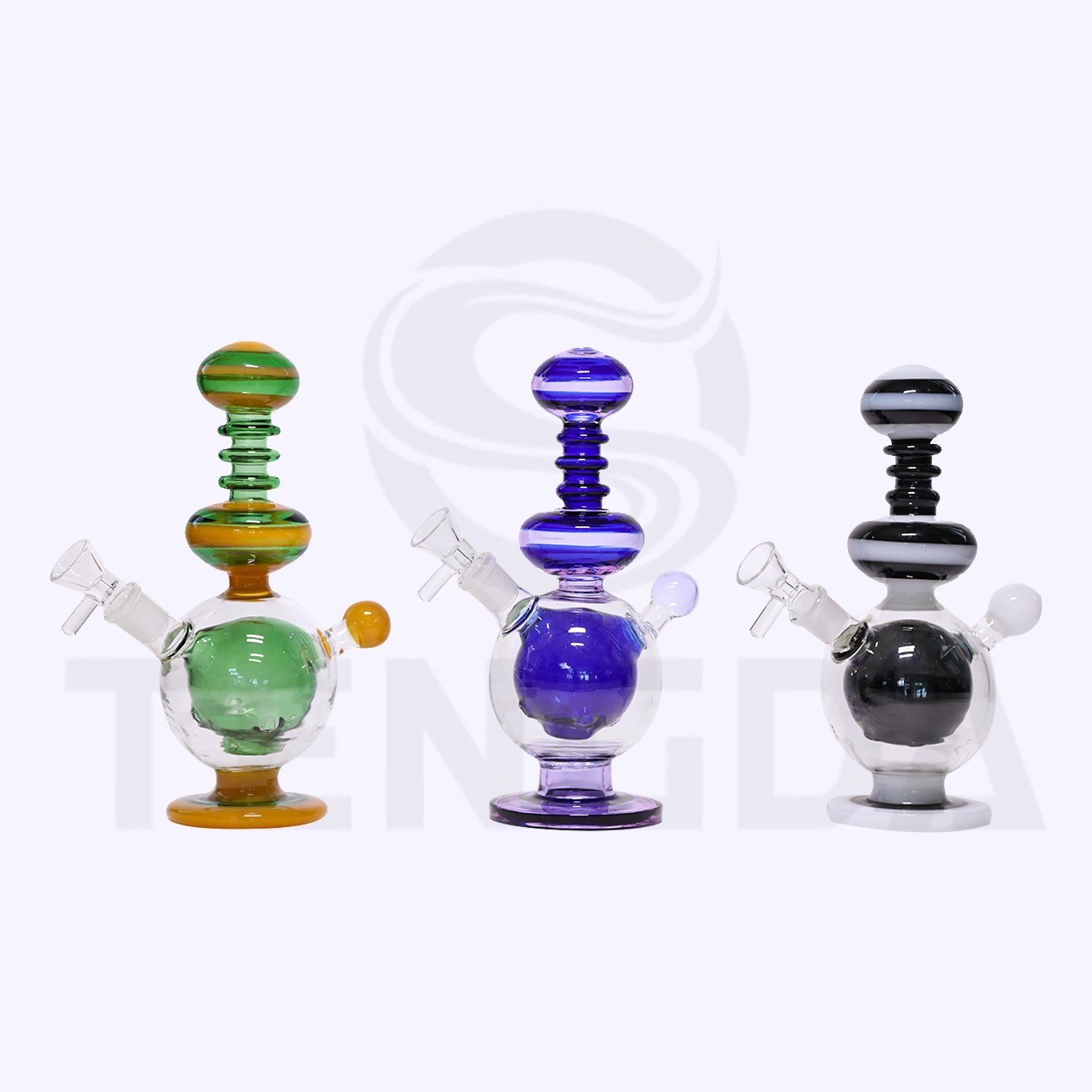 New Design 10 Inch Recycle Water Pipe Primary Color Tube Factory Wholesale Glass Water Pipe for Smoking