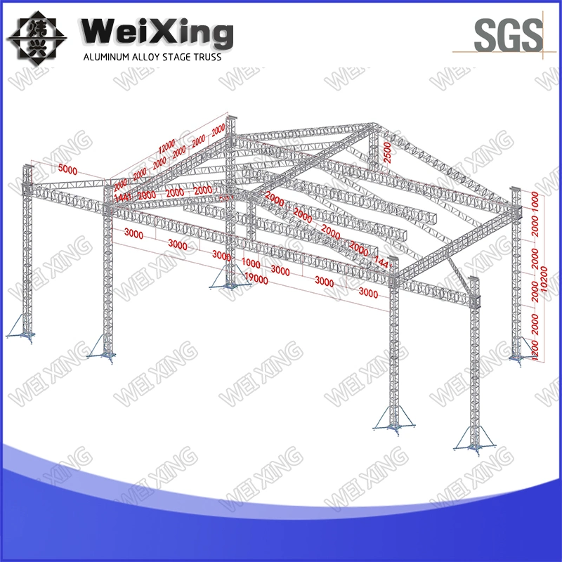 95X39X33FT, 400X400mm Aluminum Alloy Scaffolding DJ Production Equipment Exhibition Display Rack Movinghead Lighting Roof Truss