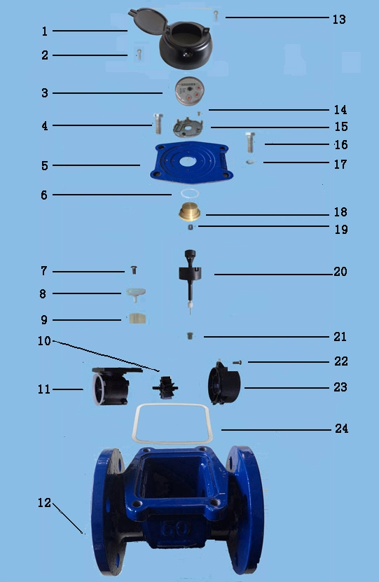 Abnehmbares Element Woltman Kaltwassermessgerät