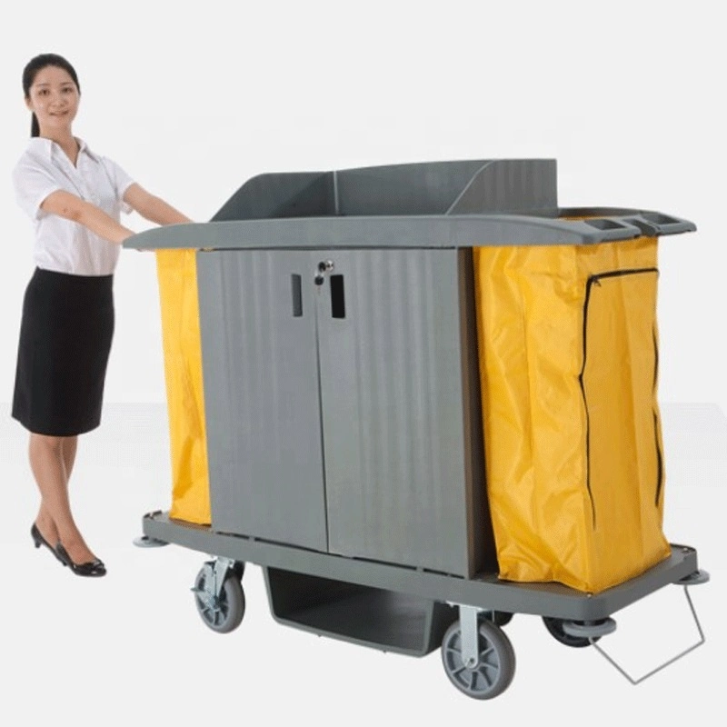 Hand Fatigue Reduce Comfort More Anti-Slipeasy to Clean Beautiful Medical Room Plastic Service Cart Property Cleaning Vehicle