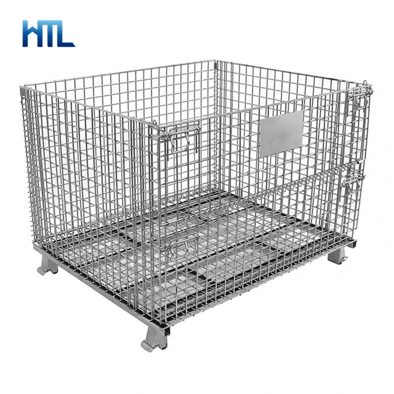 Cage en treillis soudé en acier galvanisé industriel pliable et résistant.