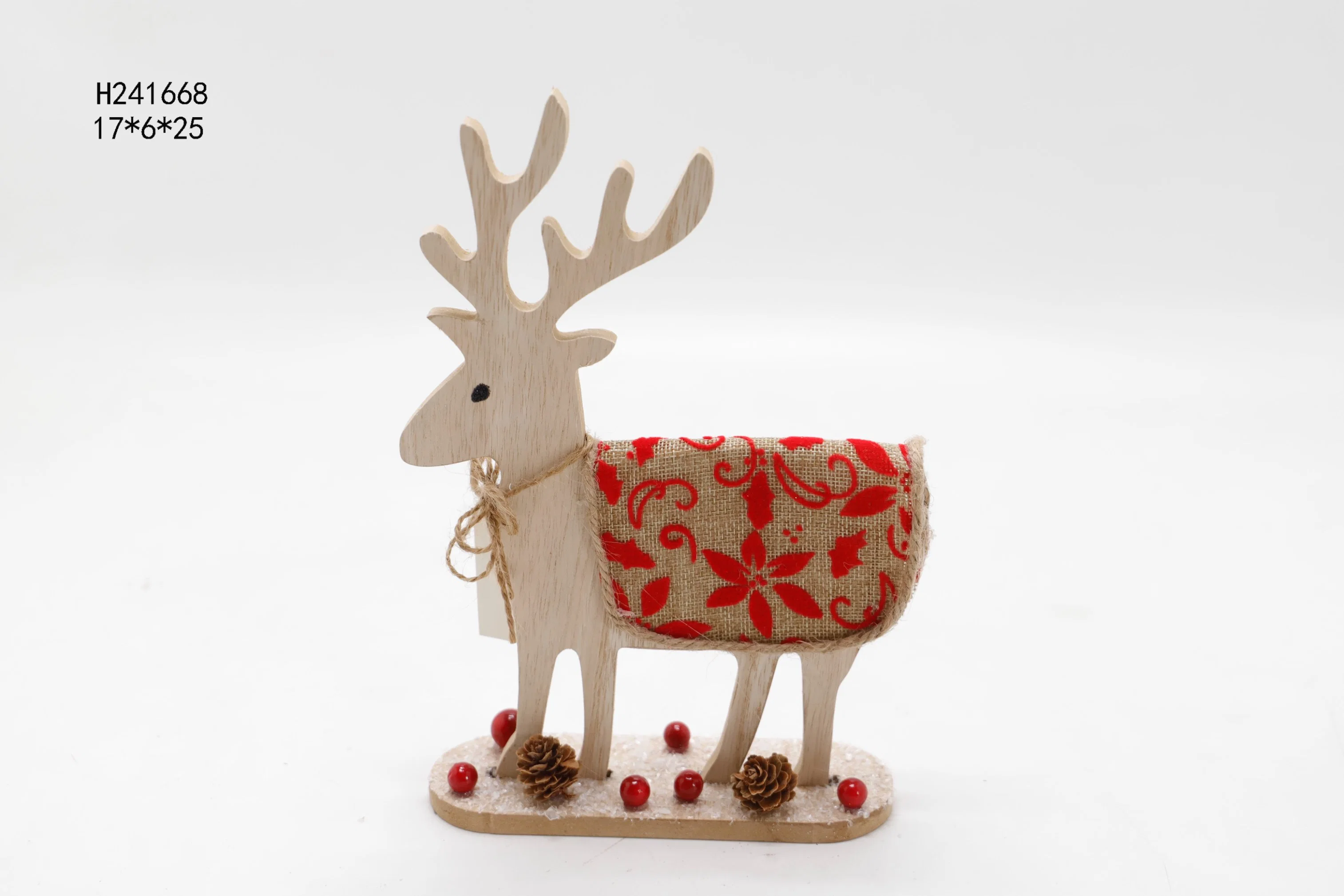 Christmas Deer Festival Wooden Decoration