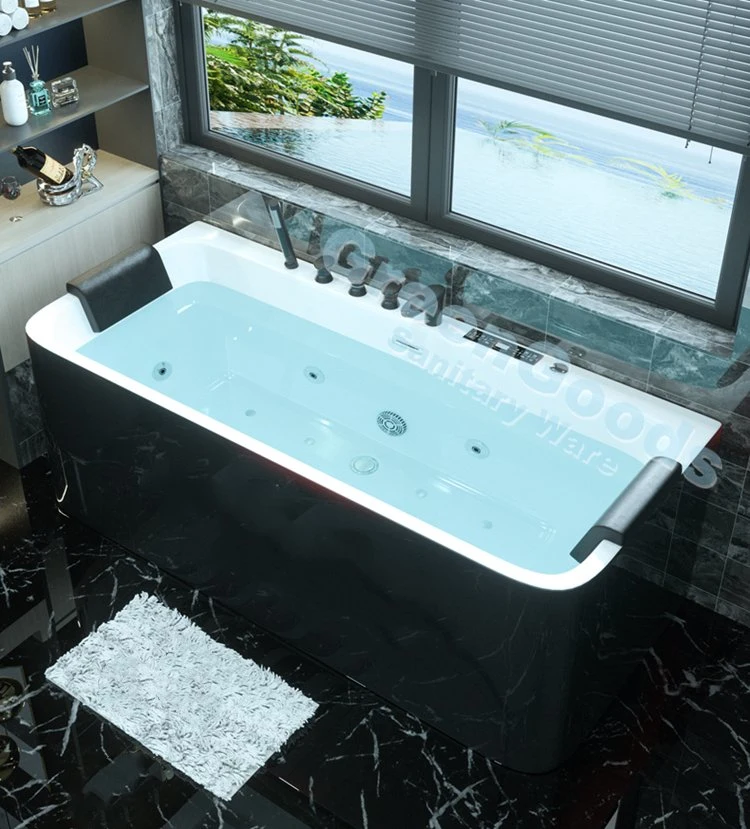 CE High quality/High cost performance Colorful Simple Chinese Home and Hotel Bathroom Used Econom Tub Massage Jetted SPA Red Whirlpool Bathtub