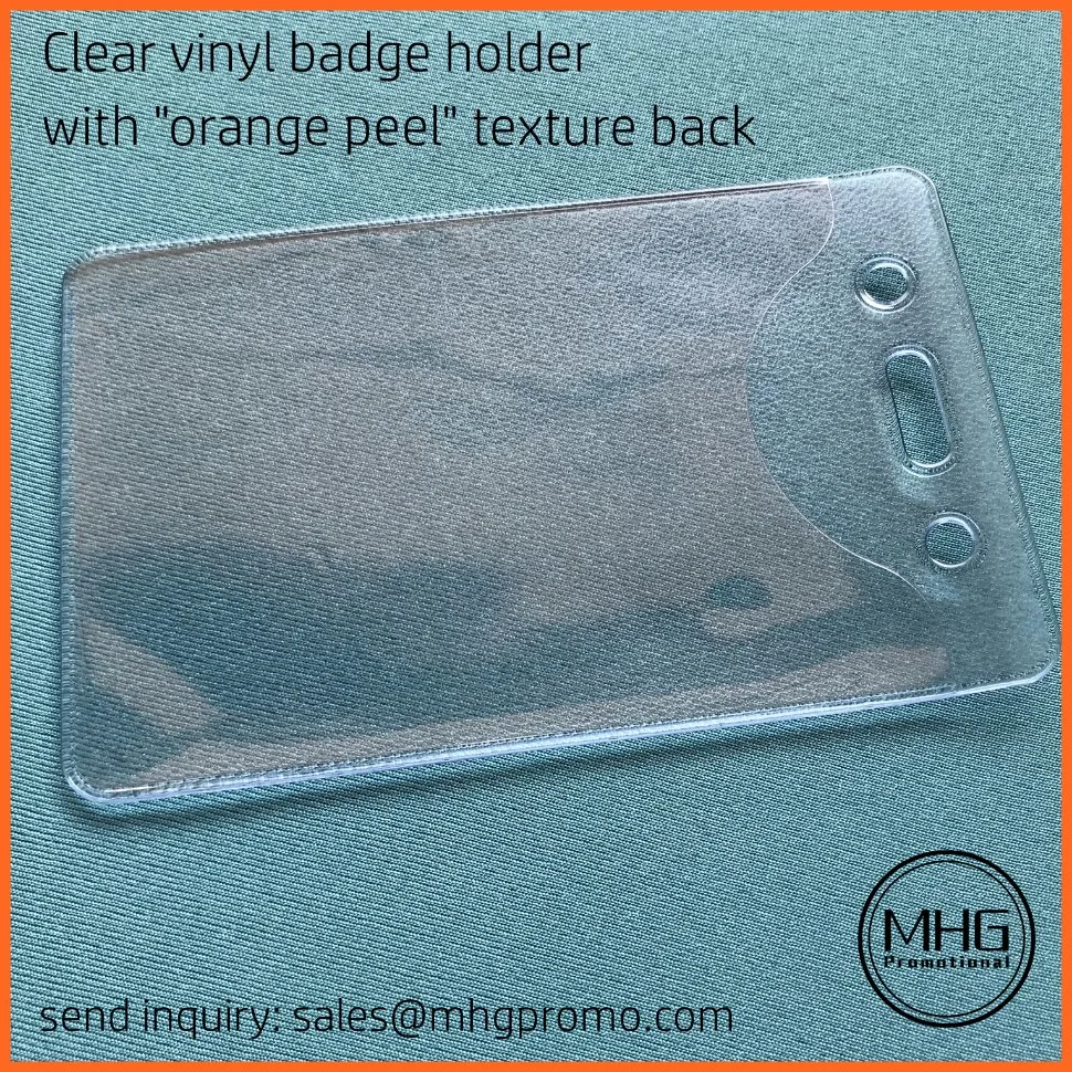 Vertical Textured Clear PVC ID Badge Card Holder