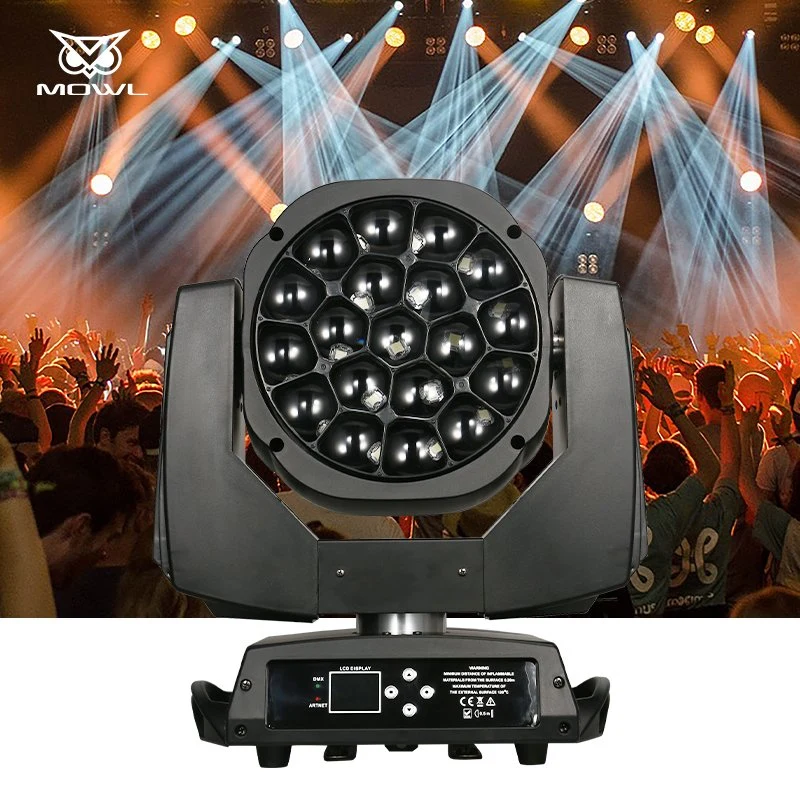 Mowl Hersteller Preis 19X15W Big Bee Eye 19*15W RGBW 4in1 LED-Zoom-Strahl Wash Moving Head Light