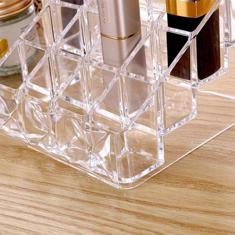 Creative Plastic Home Desk Storage Box for Cosmetic Facial Tools PS Transparent Makeup Lipstick and Brushesorganizer