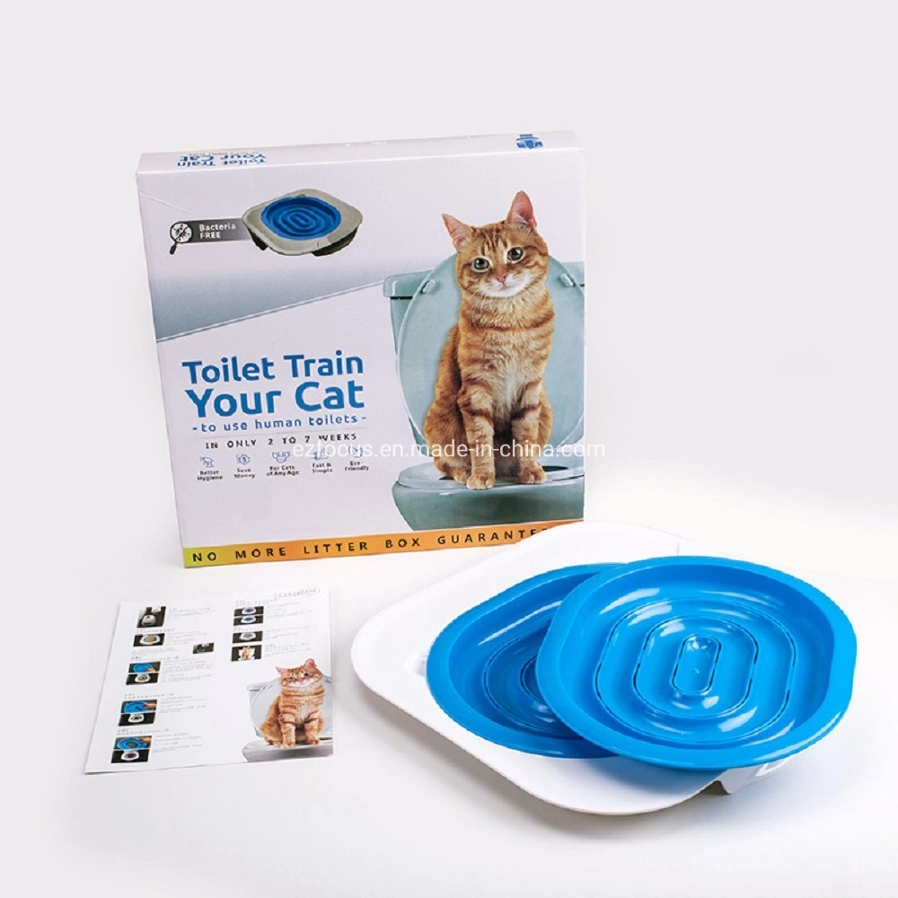 Cat Urinal Seat Toilet Trainer Cat Toilet Training Kit Professional Kitten Pet Toilet Training System Convenient Groove Design Safe Non-Toxic Wbb17361