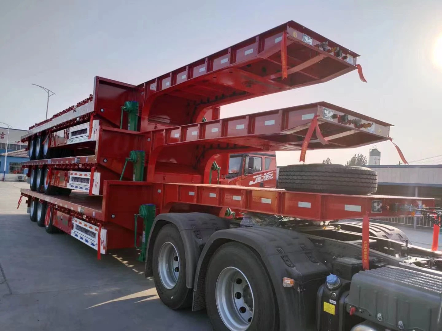 60 tonnes 40 pieds conteneur de bonne qualité châssis plat semi Remorque de camions