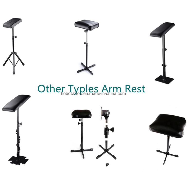 Adjustable Height Tattoo Armrest Support Body Art Supplies with Comfortable PU Leather Pad