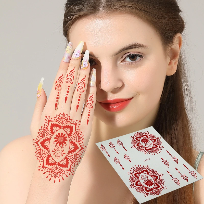 Usine Custom Wholesale/Supplier White Flower Pattern imperméable temporaire Henna main Autocollants tatouage pour femmes