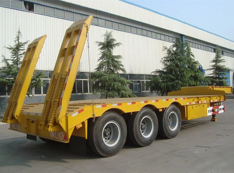 3 Axle 50 Ton 60 Ton Heavy Machine Transport Lowbed Lowboy Gooseneck Excavator Trailer Drop Deck Low Bed Semil Trailer