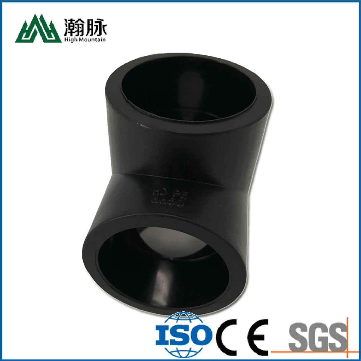 HDPE Pipe Fittings Piping Double Butt Fusion Tee PE 100 PE 80 PE Fitting