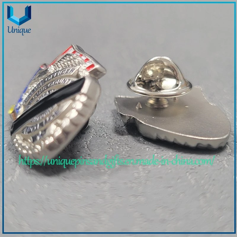 Custom Design 3D 1 Inch Height Soft 3D Domed Nickel Soft Enamel Metal Pin, High quality/High cost performance  Die Casted Police Metal Badge