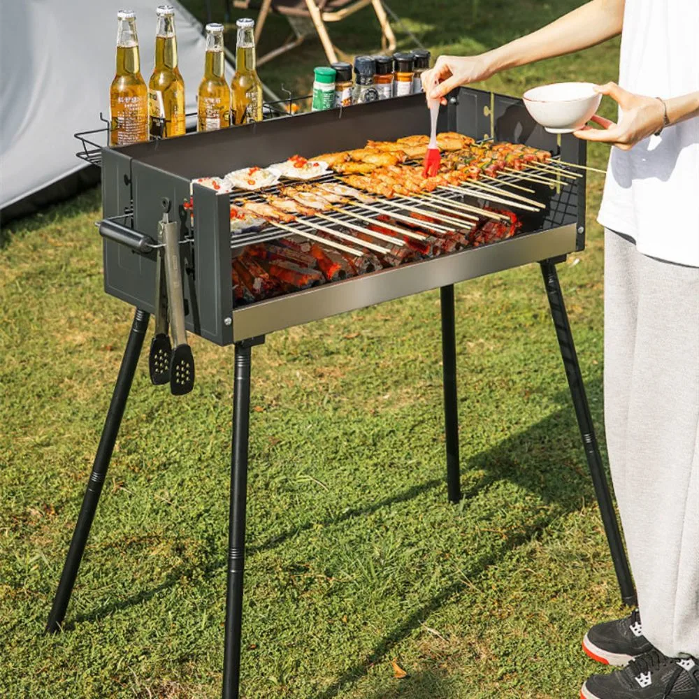 Churrasqueira Grill Rack Charcoal Portátil Barbecue Mi25323 em Aço inoxidável