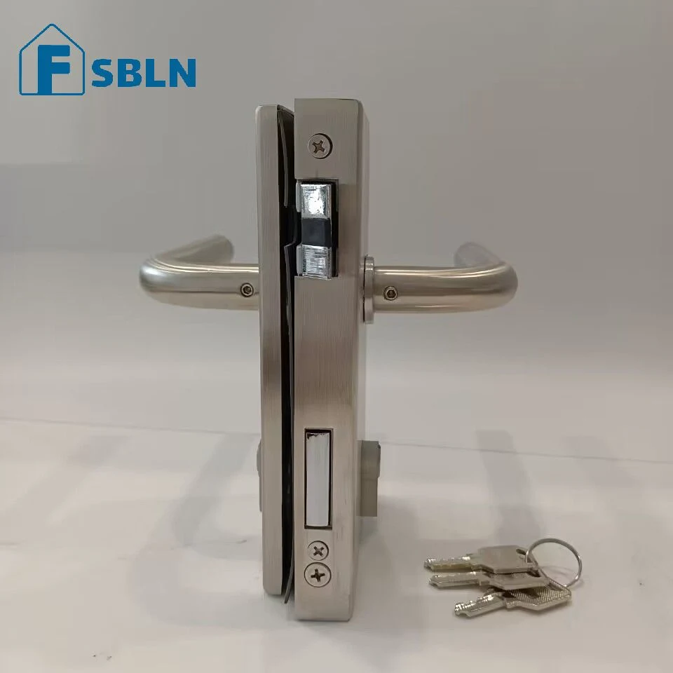 Manufacturer of Frameless Sliding Glass Door Handle Lock with High Security Stainless Steel Glass Lock and Key