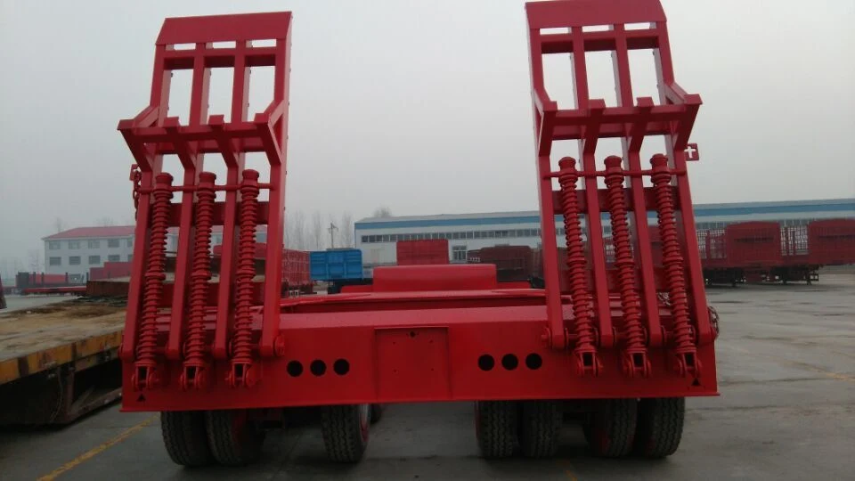 3axles 70tons Excavator Transport Gooseneck Lowbed Truck Semi Trailer