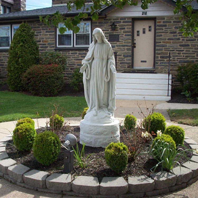 Religious Statue Hand Carved White Marble Large Outdoor Virgin Mary Statues